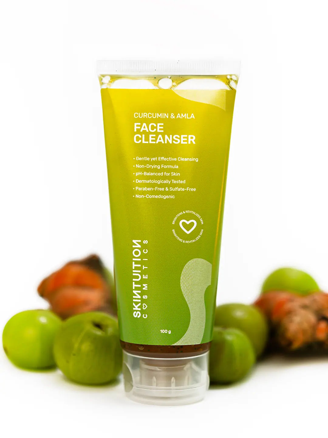 Skintuition Cosmetics Amla & Curcumin face cleanser product tube for oily and acne-prone skin