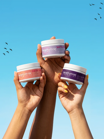 Skintuition  Cosmetics body butter bundle with three variants – Marshmallow Dream, Cloud Butter, and Berry Fluff for deep hydration and glowing skin